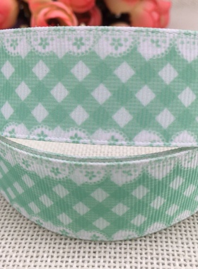 25-38mm新款蕾丝格子卡通印花罗纹织带优质丝带diy发饰丝带210812