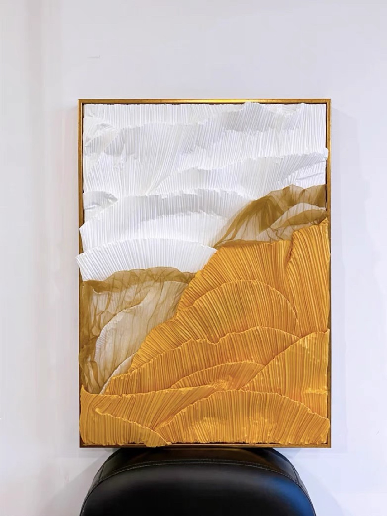 褶皱布抽象立体肌理装饰画成品褶皱面料手工布料材料包图片