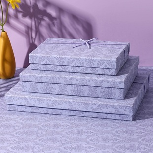 睡衣围巾包装 浪漫紫色礼盒空盒情人节520礼物盒T恤礼物盒衬衫 盒子
