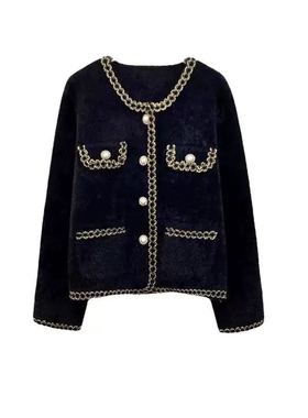 【小田粉丝专享】气质小香风仿水貂绒外套26010301