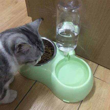 猫咪双碗猫咪自动饮食碗喂食饮水器狗狗用品狗食盆猫饭碗猫咪用品