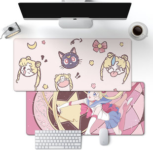 美少女鼠标垫子大号女生办公桌面软垫加厚滑鼠垫笔记本电脑键盘垫
