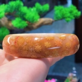 一博珊福精品天然珊瑚玉冰彩立体花手镯女