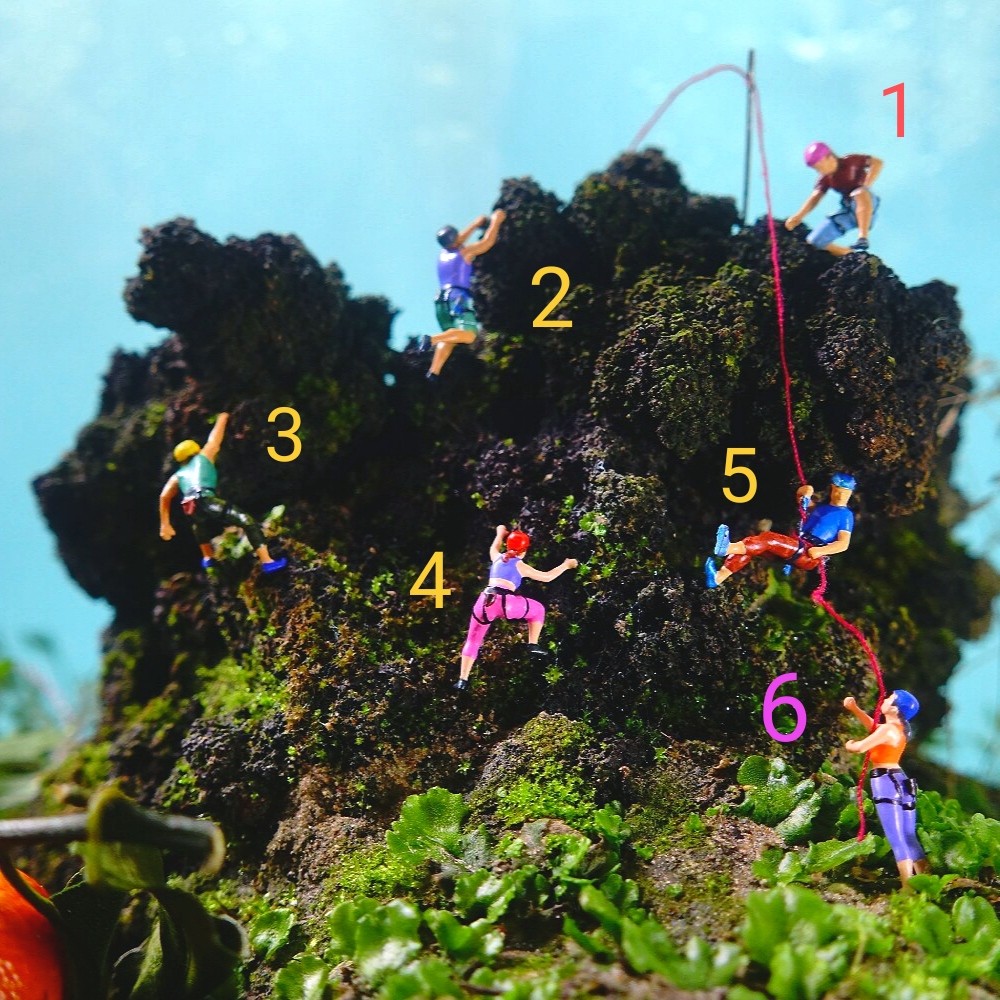 户外攀岩小人，沙盘微拍模型