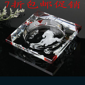 高档水晶烟灰缸拼角时尚欧式水晶烟缸创意大号个性家具摆设
