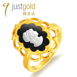 justgold鎮金店女皇黄金足金戒指1716221Y