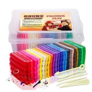 软陶泥小学生手工制作儿童美术专用diy陶土材料泥塑黏土彩色工具