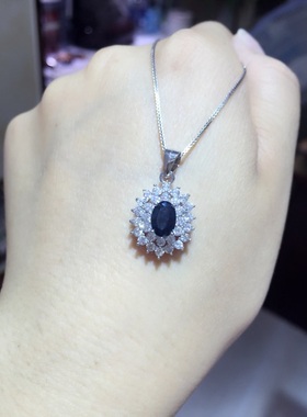 925银镀18K白金镶天然女双层围