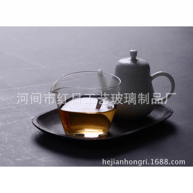 日式无由水波纹两款玻璃公杯加厚耐热公道杯匀杯日本分茶器