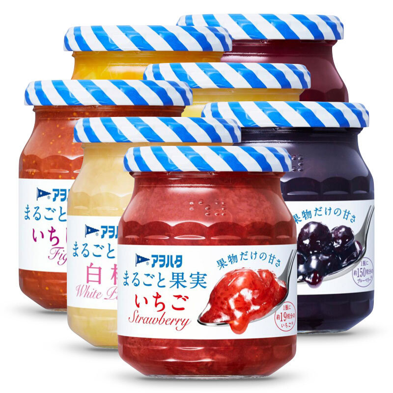 日本进口无砂糖果酱250g 丘比Aohata55草莓蓝莓果酱 旋转盖瓶装设
