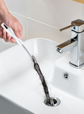 家用管道疏通器手动通下水道工具头发防堵塞清理刷管道刷子清洁棒