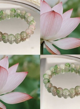 夏季荷花配色玻璃手串手