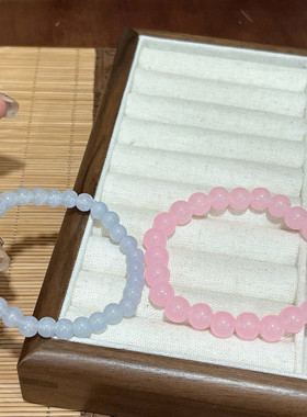 地摊琉璃手串素圈手链不