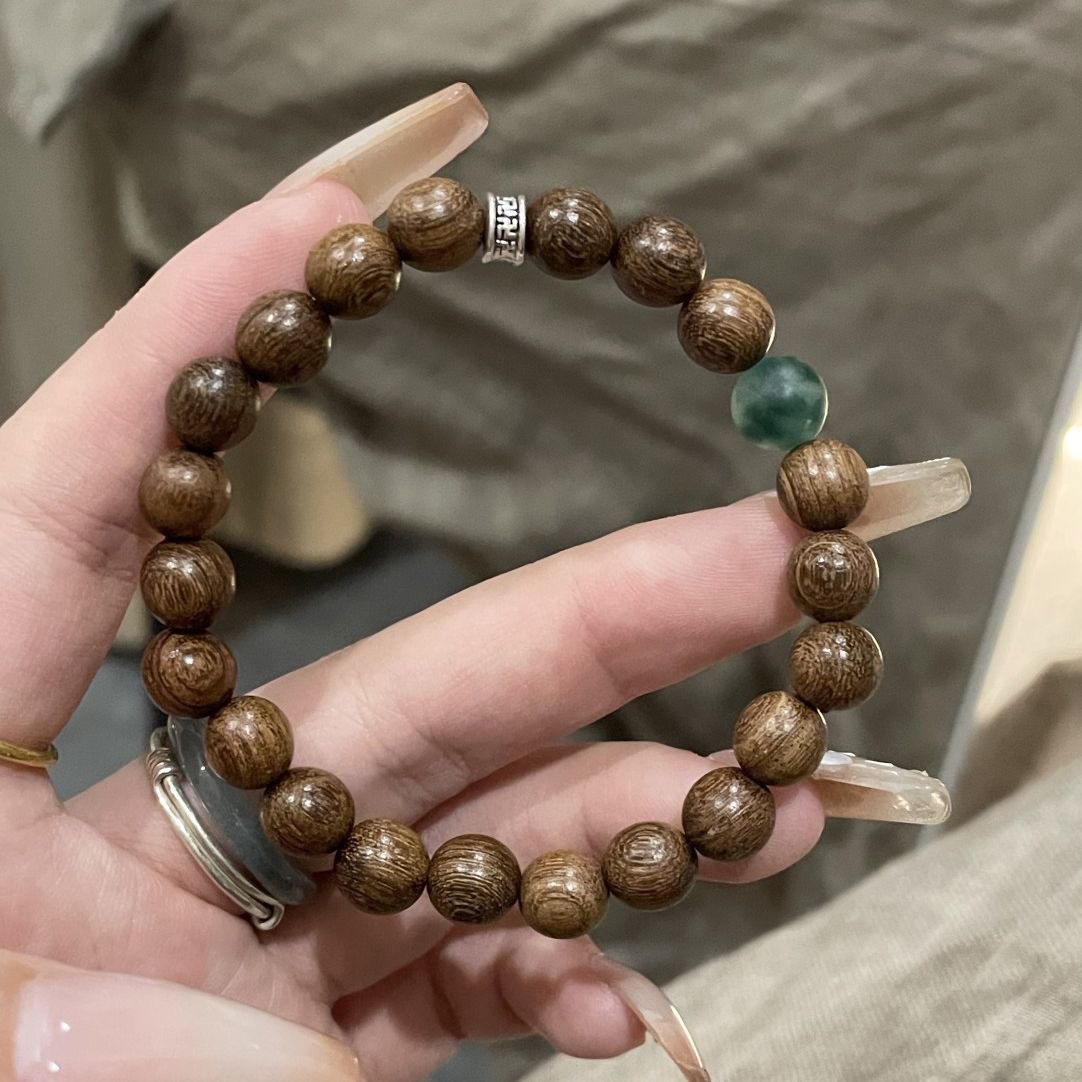 新中式天然飘花绿玛瑙木