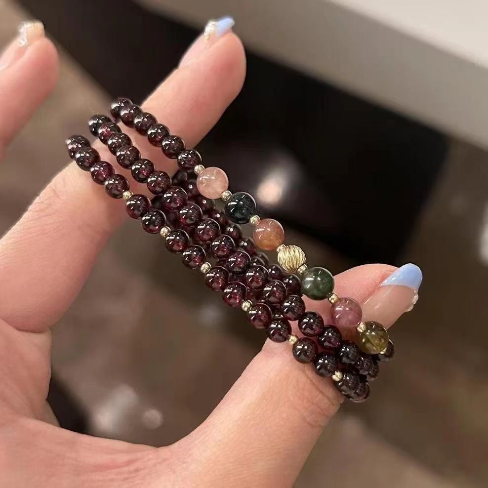 新中式多层仿石榴石彩色