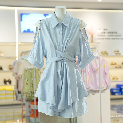 可盐可甜两件套装裤韩版中袖