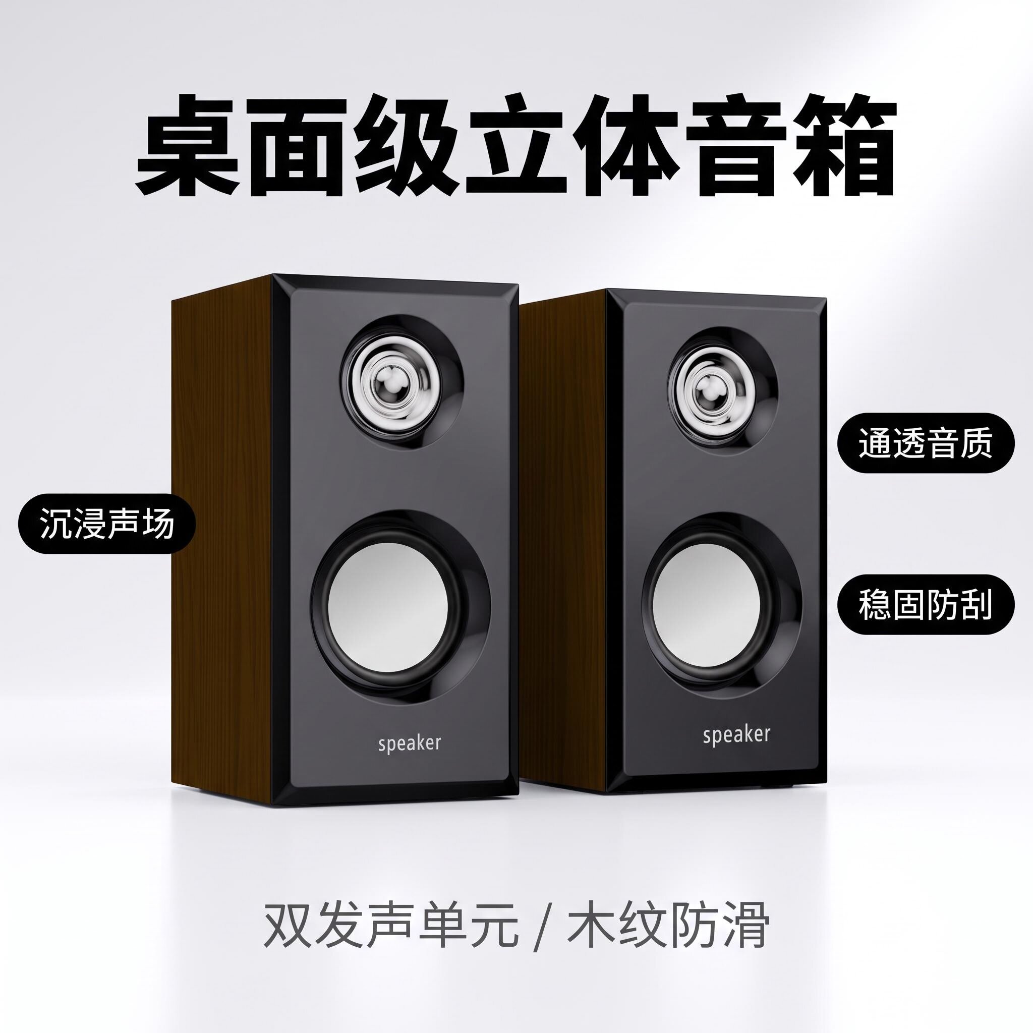 木质小音响重低音USB迷你