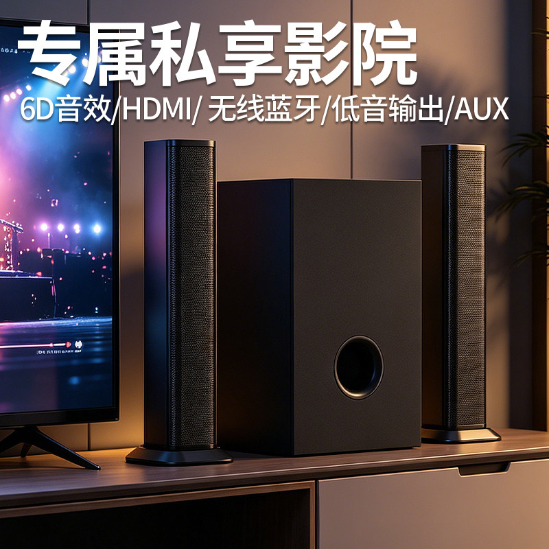 HDMI蓝牙AUX电视客厅音箱