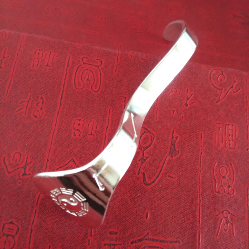 999纯银子 午簪手工足银如意福双尖簪弯式古典发簪发饰