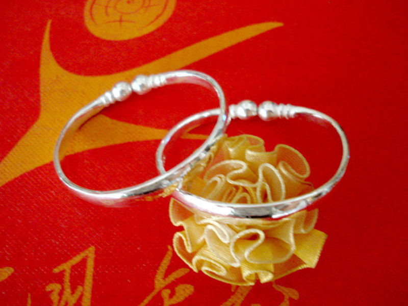 纯银宝宝饰品订做手镯