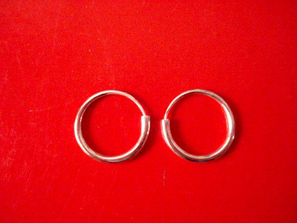 s999纯银耳环老式传统耳环足银实心古朴圆耳环纯手工制作