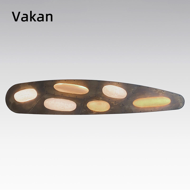 Vakan轻奢全铜天然雪花云石客厅吊灯美式复古别墅会所定制灯具