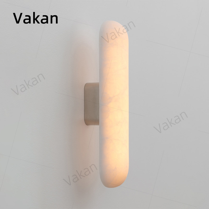 Vakan轻奢美式现代天然西班牙雪花云石壁灯卧室床头灯代工定制灯