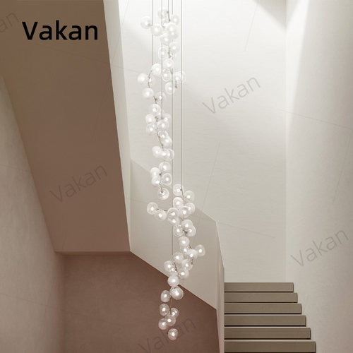Vakan轻奢定制楼梯长吊灯