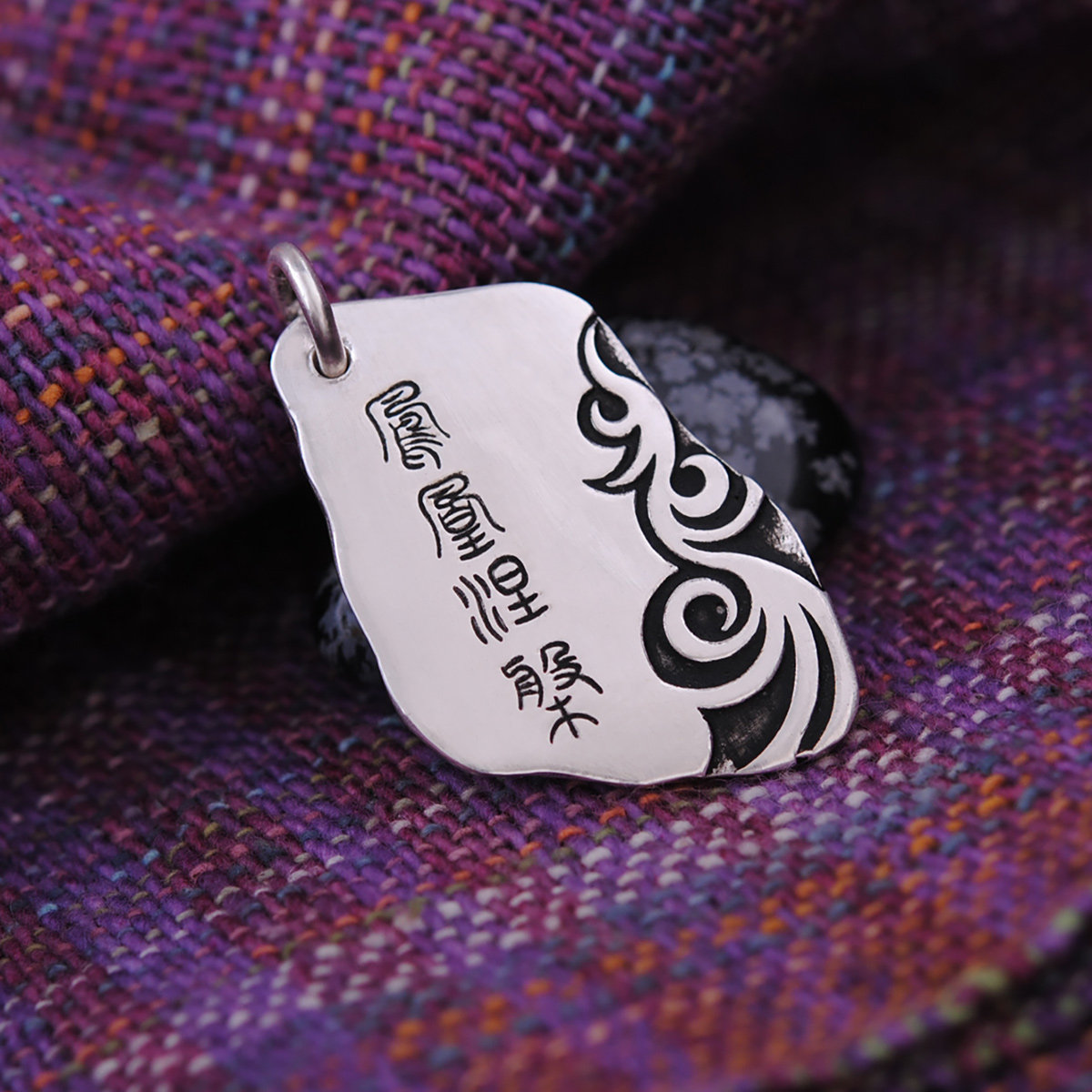 990纯银饰品吊坠项坠足银坠子古法凤凰涅磐复古汉服古风女士项链