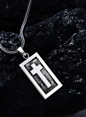 十字架挂件足银男女纯银古典吊坠