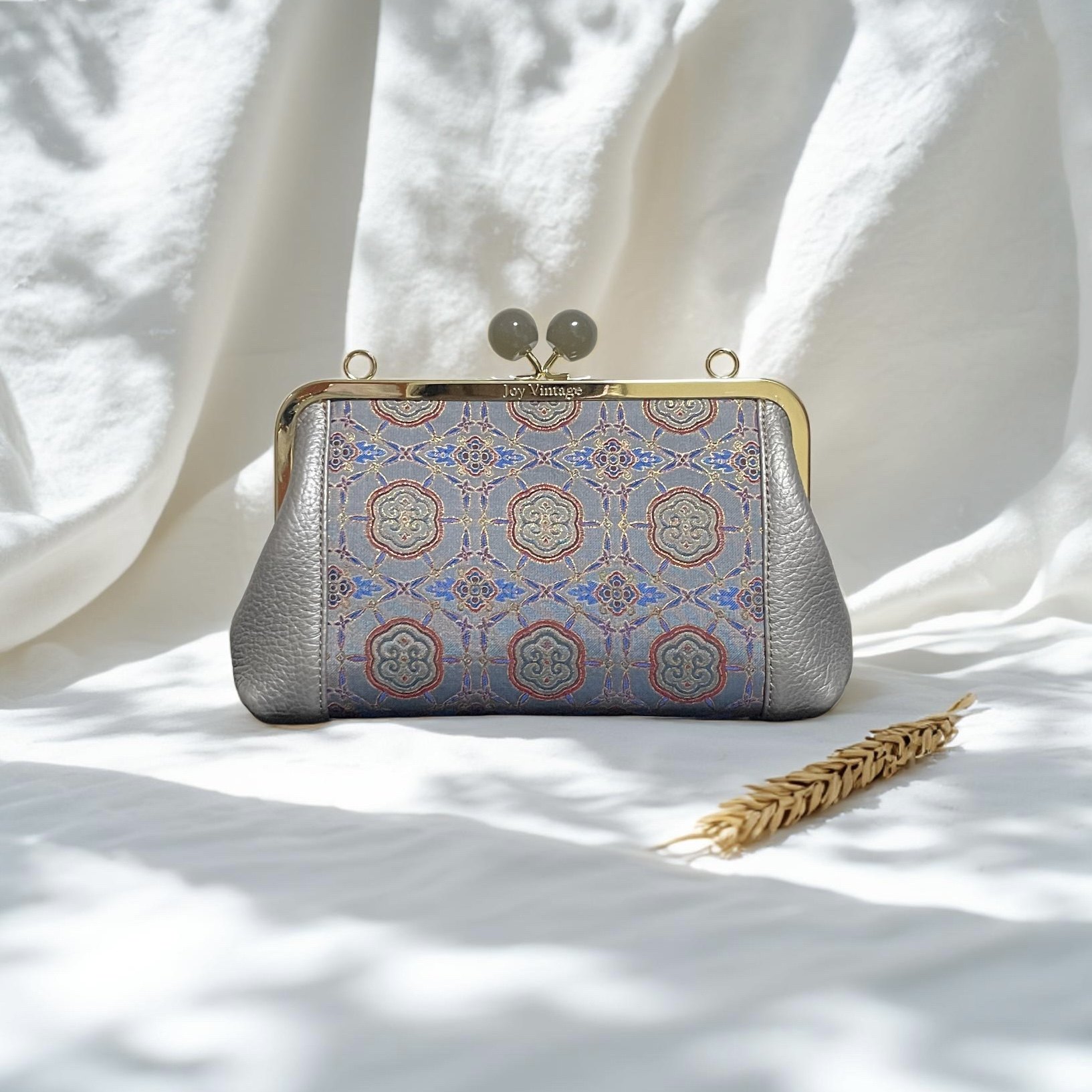 苏地云锁如意真丝织金宋锦牛皮包包，气质珠光银灰色女包,个性定制/设计服务/DIY,包包定制,淘宝优惠券,粉丝福利购,淘宝优惠卷