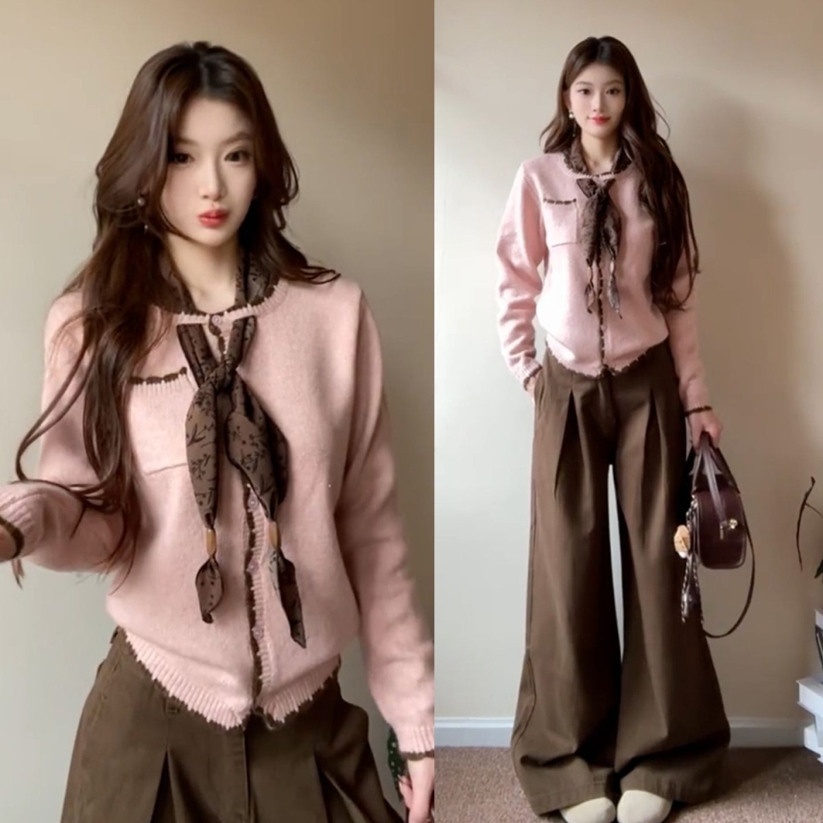 温柔气质独特设计感系带粉色毛衣女2025新款冬加厚可内搭外穿上衣,女装/女士精品,毛衣,淘宝优惠券,粉丝福利购,淘宝优惠卷