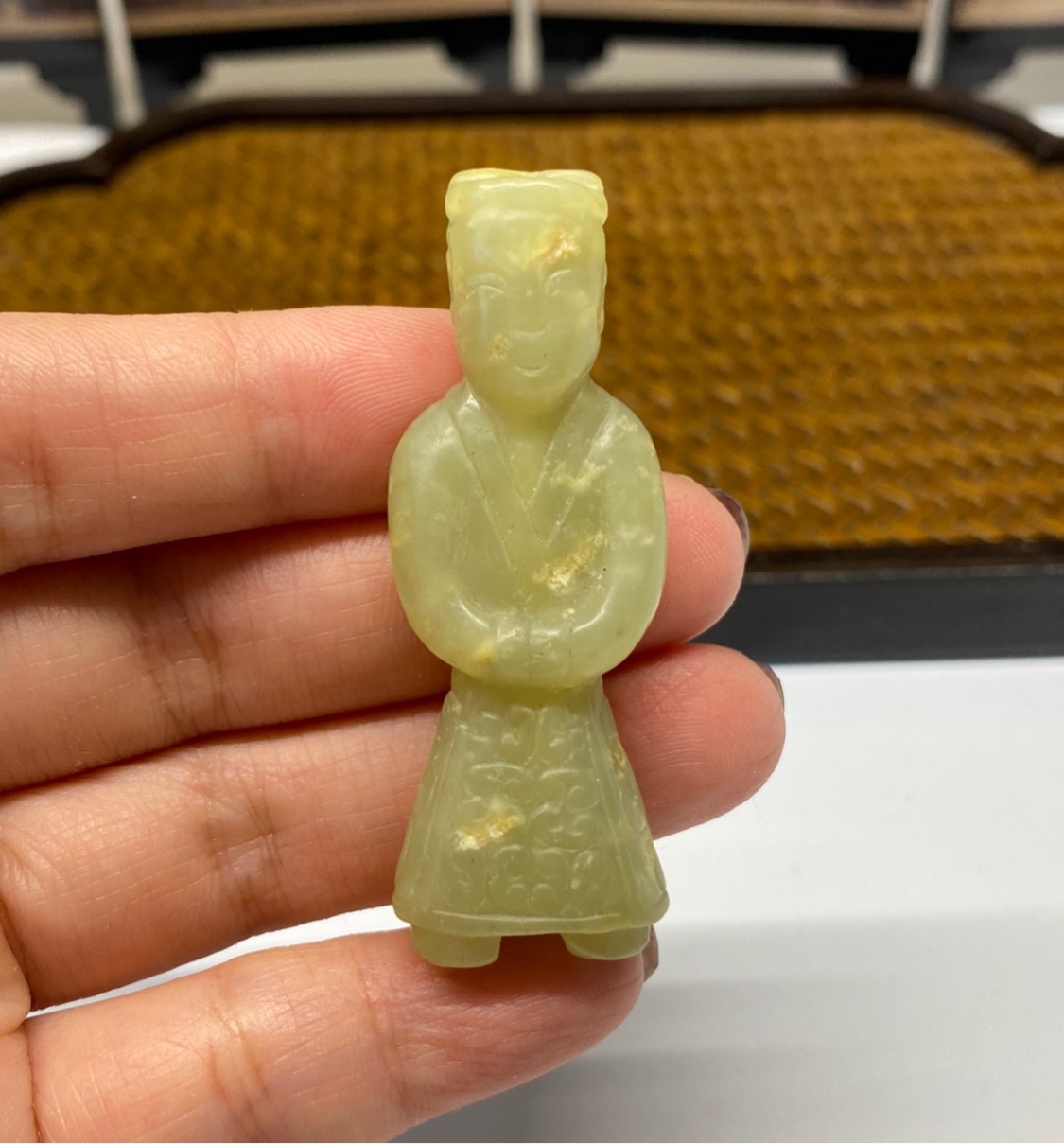 标价非卖价有才家古玉老玉和田黄玉玉人挂件玉佩