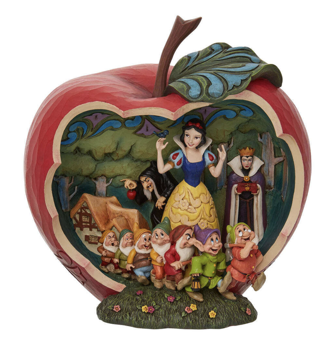 【disney美国代购】snow white apple scene白雪公主苹果树脂摆件