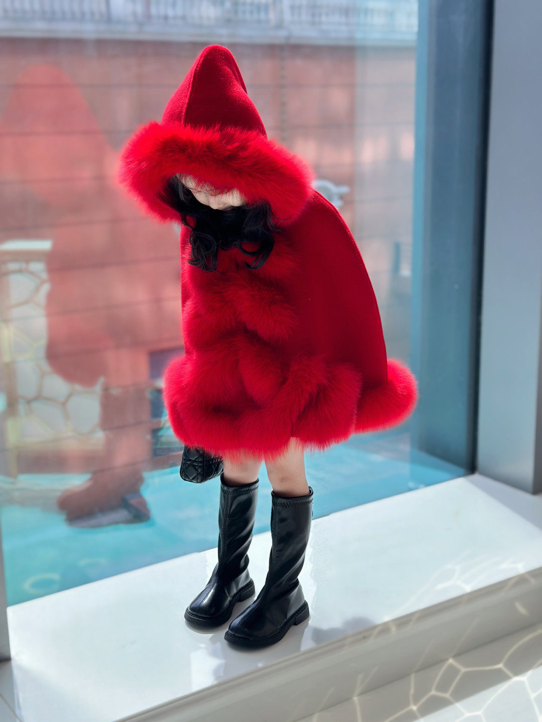 秋冬新款儿童狐狸毛领双面羊毛大衣保暖皮草斗篷外套圣诞新年战袍,童装/婴儿装/亲子装,皮草/仿皮草,淘宝优惠券,粉丝福利购,淘宝优惠卷