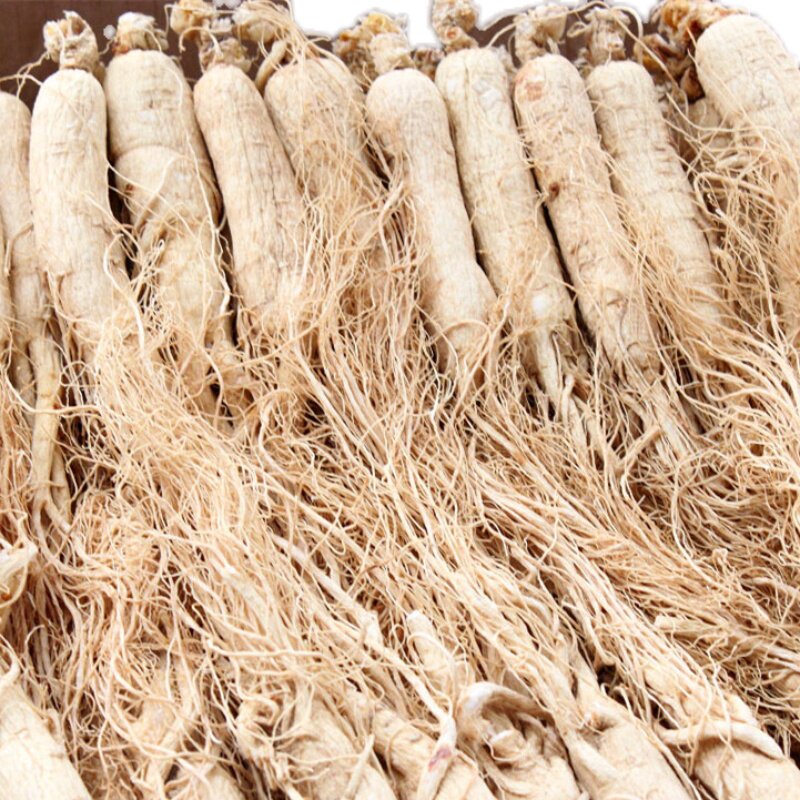 长白山新挖人参新晒干人参整枝白参生晒参干人参片干红参片包邮