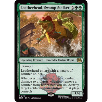 万智牌 Leatherhead, Swamp Stalker 腐沼潜鳄皮头 扩画 平/闪