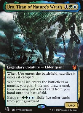 呆呆龙万智牌 天怒泰坦乌洛 简中/英文/日文 平/闪 扩画 冥途求生