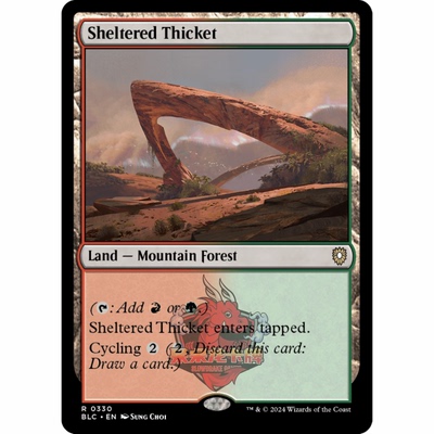 万智牌 岩壁灌丛 Sheltered Thicket 330 英文 平 斑隆洛