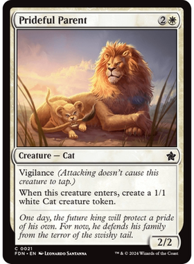 万智牌 傲群家长 Prideful Parent 平/闪 基石构筑 FDN 白色 铁