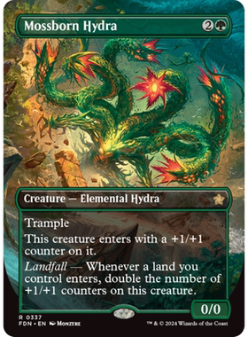 苔生多头龙 Mossborn Hydra 平/闪/异画 基石构筑 FDN 绿色 金