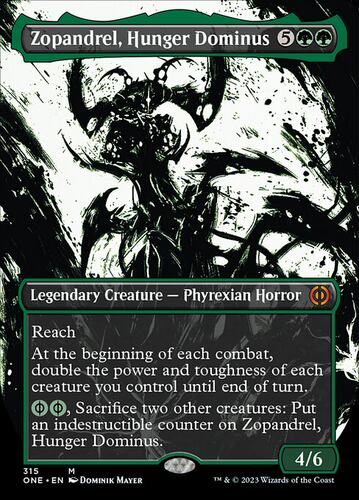 呆呆龙卡牌 万智牌 饥渴圣主佐潘坠 扩画 简中/英 万界归一 绿色