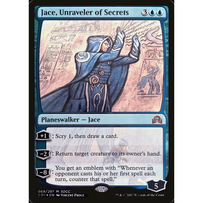 呆呆龙卡牌 万智牌 纪念闪 揭秘师杰斯 sdcc2017 英文