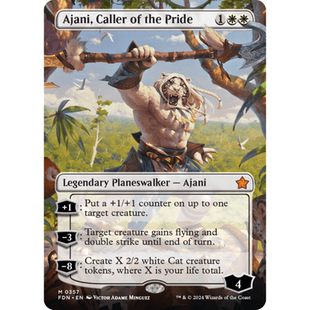 万智牌 狮群唤师阿耶尼 英文 异画 平/闪 基石构筑 FDN 白色 秘稀