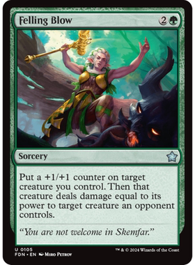 万智牌 崩倒重击 Felling Blow 英文 平/闪 基石构筑 FDN 绿色 银