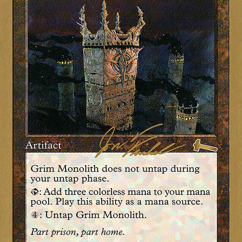 万智牌 灰黑巨石 岩 Grim Monolith 金边 SP 99年世冠 Kai Budde