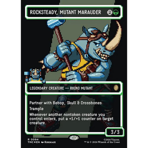 万智牌 TMC 忍者神龟 Rocksteady, Mutant Marauder 像素风异画