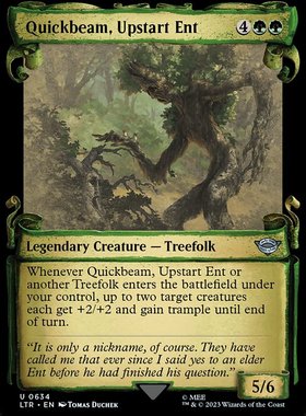 呆呆龙卡牌 万智牌 恩特新贵急楸 闪 英文 魔戒节假日版 绿色 银