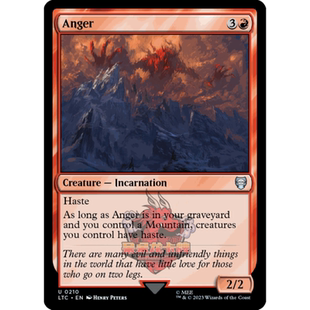 万智牌 愤怒 英文 魔戒中州传说指挥官 红色 金