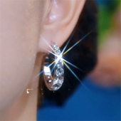 银耳环9999纯银2026年新款 潮耳圈高级感韩国气质百搭耳环轻奢耳饰